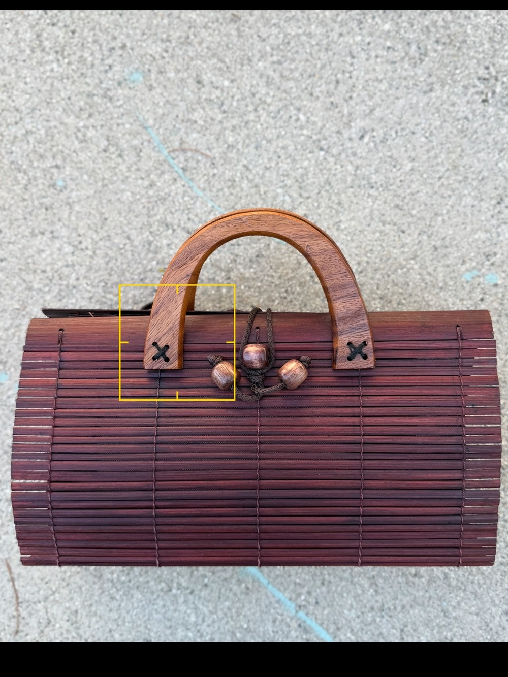 Bamboo Slat Basket Handbag
